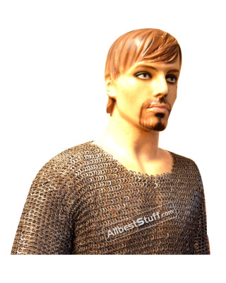 50 inch Actual Chest Maille Hauberk XL 8 mm Flat Riveted Solid